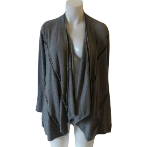 Jamison Waterfall Wool Boho Lux Cashmere Cardigan With Zipper Detailing - Womens - Picture 2 of 8